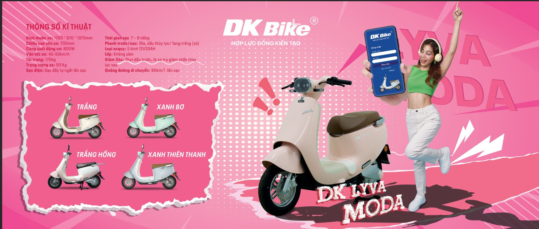 màu xe máy điện dk moda